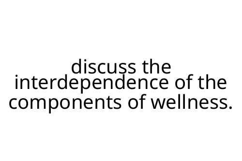 discuss the interdependence of the components of wellness.